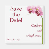 Paarse Orchidee bruiloft magneet gunst (Voorkant)