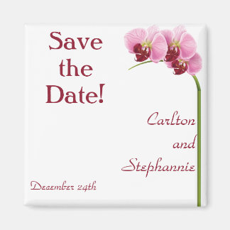 Paarse Orchidee bruiloft magneet gunst