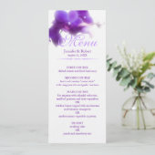 Paarse orchidee bruiloft menu (Staand voorkant)