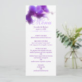 Paarse orchidee bruiloft menu (Staand voorkant)