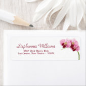 Paarse Orchidee bruiloft retour adres label (Insitu)