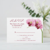 Paarse Orchidee bruiloft RSVP Kaart (Staand voorkant)