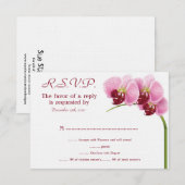 Paarse Orchidee bruiloft RSVP Kaart (Voorkant / Achterkant)