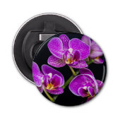 Paarse orchidee button flesopener (Voorkant)