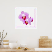 Paarse orchidee Closeup Floral Fotografie Poster (Keuken)