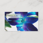 Paarse orchidee dicht bij wit visitekaartje (Achterkant)