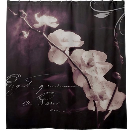 Paarse orchidee douchegordijn (Voorkant)