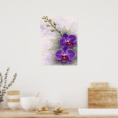 Paarse Orchidee Duo Bloem Botanisch Poster (Keuken)