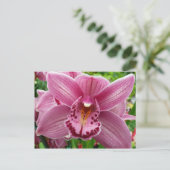 Paarse Orchidee Elegant Floral Briefkaart (Staand voorkant)