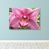 Paarse Orchidee Elegant Floral Canvas Afdruk (Insitu (Houten vloer))