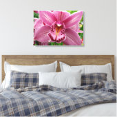 Paarse Orchidee Elegant Floral Canvas Afdruk (Insitu (Slaapkamer))