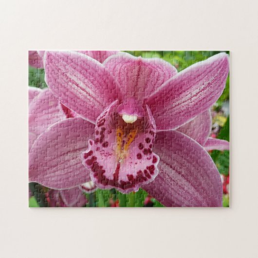 Paarse Orchidee Elegant Floral Legpuzzel (Horizontaal)