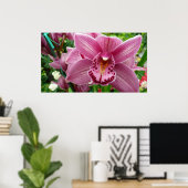 Paarse Orchidee Elegant Floral Poster (Thuiskantoor)