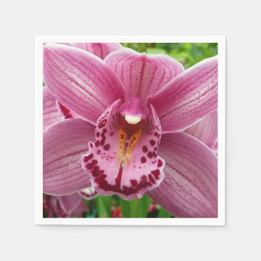 Paarse Orchidee Elegant Floral Servet (Voorkant)