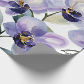 Paarse Orchidee Elegante Bloem Botanisch Cadeaupapier (Hoek)