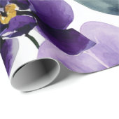 Paarse Orchidee Elegante Bloem Botanisch Cadeaupapier (Rol Hoek)