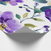 Paarse Orchidee Elegante Bloem Botanisch Cadeaupapier (Hoek)