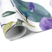 Paarse Orchidee Elegante Bloem Botanisch Cadeaupapier (Rol Hoek)
