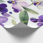 Paarse Orchidee Elegante Bloem Botanisch Cadeaupapier (Hoek)