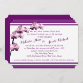 Paarse orchidee en strepen kaart (Voorkant / Achterkant)