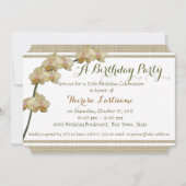 Paarse Orchidee en Stripes Verjaardag Kaart (Voorkant)