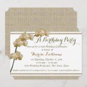 Paarse Orchidee en Stripes Verjaardag Kaart (Voorkant / Achterkant)