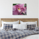 Paarse orchidee en tuinkleurige Floral Canvas Afdruk (Insitu (Slaapkamer))
