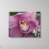 Paarse orchidee en tuinkleurige Floral Canvas Afdruk (Voorkant)