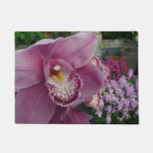 Paarse orchidee en tuinkleurige Floral Deurmat (Voorkant)