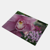 Paarse orchidee en tuinkleurige Floral Deurmat (Schuin)
