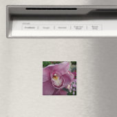 Paarse orchidee en tuinkleurige Floral Magneet (Insitu (Vaatwasser))
