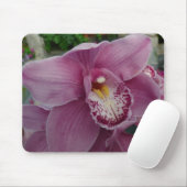 Paarse orchidee en tuinkleurige Floral Muismat (Met muis)