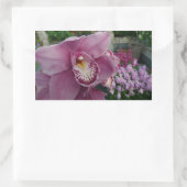 Paarse orchidee en tuinkleurige Floral Rechthoekige Sticker (Tas)