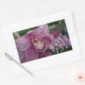 Paarse orchidee en tuinkleurige Floral Rechthoekige Sticker (Envelop)