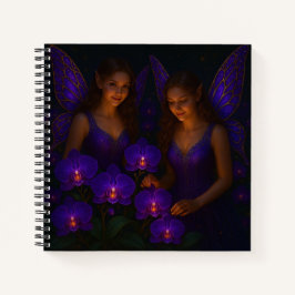 Paarse Orchidee Fee Luxe Elegante Fantasie Notitieboek