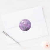Paarse Orchidee Flower Gepersonaliseerde bruiloft Ronde Sticker (Envelop)
