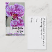 Paarse orchidee-fotografische kaart afsprakenkaartje (Voorkant / Achterkant)