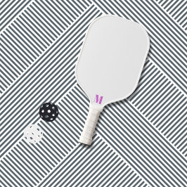 Paarse Orchidee Funk en White Modern Monogram Pickleball Paddle