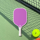 Paarse Orchidee Funk en White Modern Monogram Pickleball Paddle