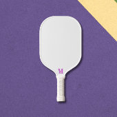 Paarse Orchidee Funk en White Modern Monogram Pickleball Paddle