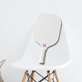 Paarse Orchidee Funk en White Modern Monogram Pickleball Paddle