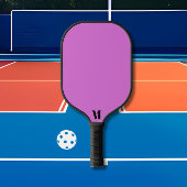 Paarse Orchidee Funk en Zwart Modern Monogram Pickleball Paddle