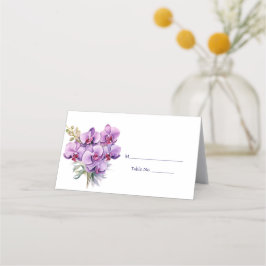 Paarse Orchidee Gast Tafel Nummer Plaatskaart Plaatskaartje