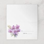 Paarse Orchidee Gasttafel Nummer Plaats Kaart Plaatskaartje (Buitenkant ongevouwen)