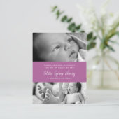 Paarse Orchidee Geboorteaankondiging Baby Foto Aankondigingskaart (Staand voorkant)