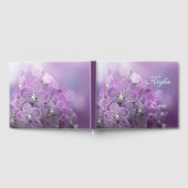 Paarse orchidee gepersonaliseerde bruiloft gastenb gastenboek (Volledig)