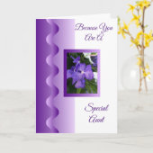 Paarse Orchidee gepersonaliseerde tante Verjaardag Kaart (Gele Bloem)