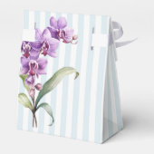 Paarse Orchidee Groene Strepen Bloemen 30e Verjaar Bedankdoosjes (Achterkant)