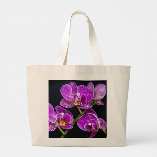 Paarse orchidee grote tote bag (Achterkant)