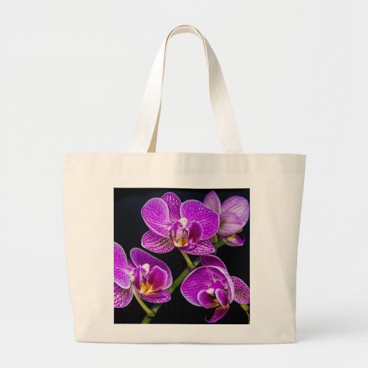 Paarse orchidee grote tote bag (Voorkant)